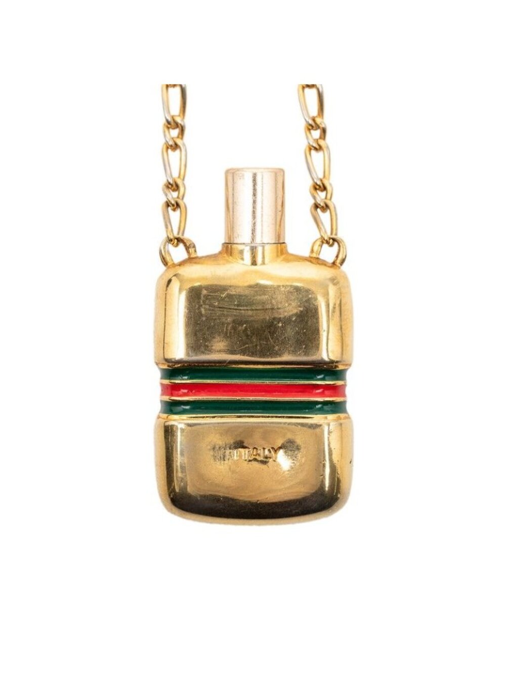 Gucci Vintage Sherry Line Perfume Bottle Pendant Necklace Gold Plated - Picture 3 of 5